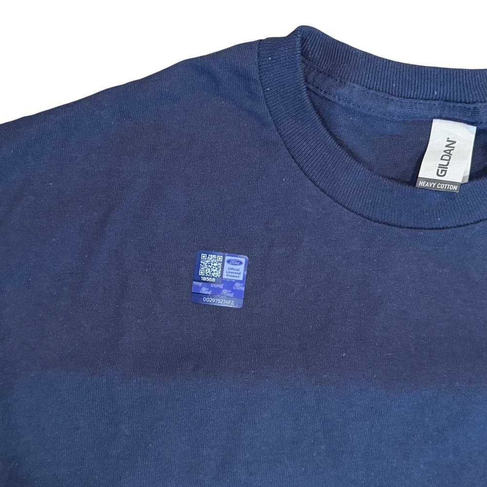 Ford Mustang Long Sleeve T-Shirt Mens Med Navy Blue Excellent Barn Graphic Tee - Picture 6 of 9